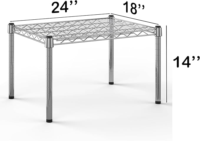 18''W x 24''L x 14''H Chrome Plated Wire Dunnage Rack | Off The Floor Storage - Image 2