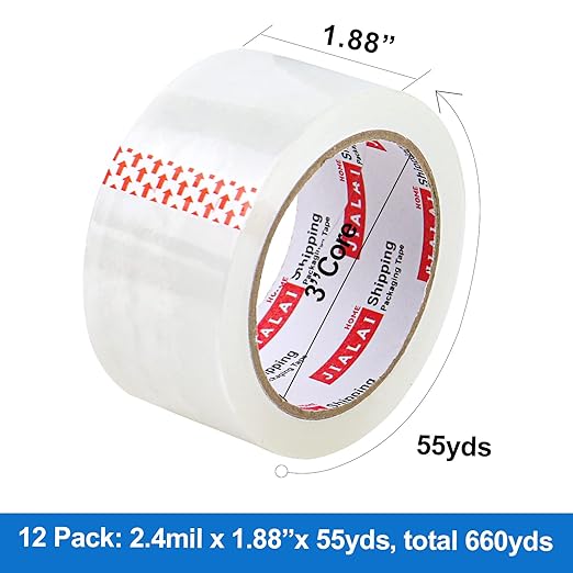12 Rolls Clear Packing Tape, Heavy Duty Packaging Tape - Image 2