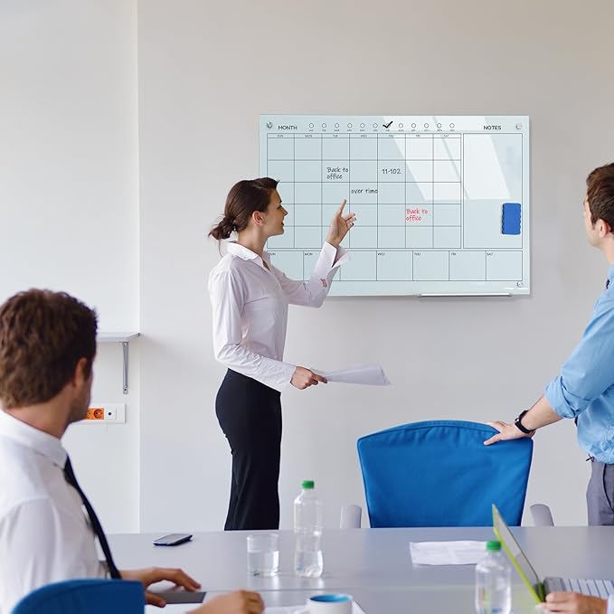 Magnetic Glass Whiteboard 36X24 Monthly Planner Calendar Dry Erase Board - Image 6