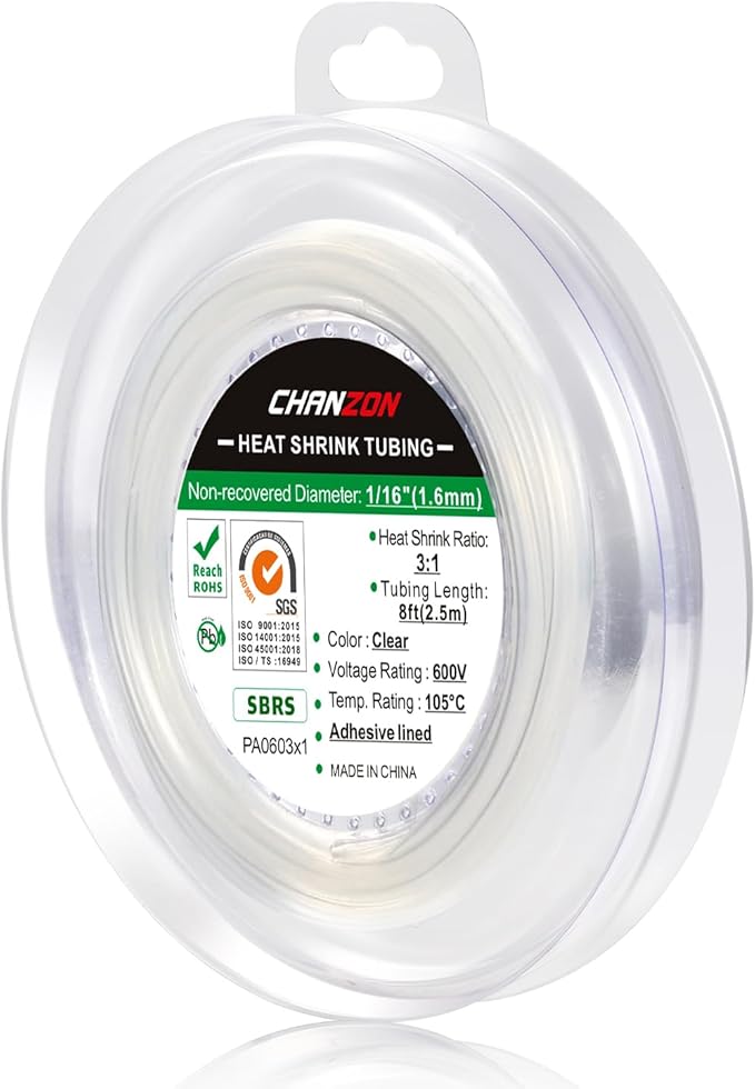 Chanzon 3:1 Ratio 1/16" Heat Shrink Tubing by Chanzon