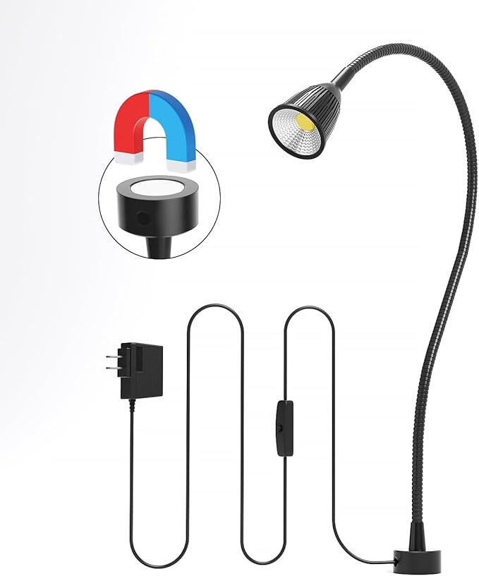 Led Magnetic Work Light 400mm Flexible Gooseneck lamp 700 Lumens 120 Volt by SSHUNCANDA