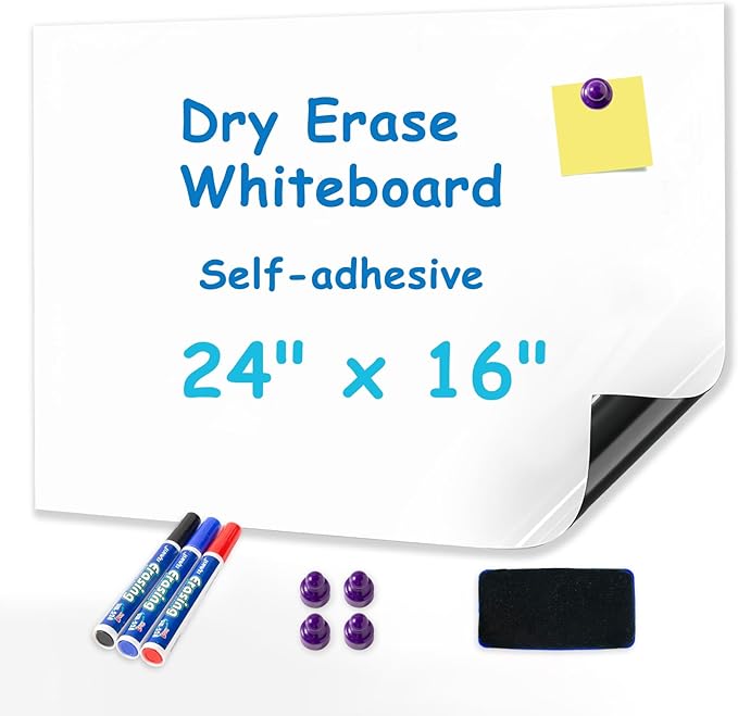 YOUNGJQ Magnetic Whiteboard Contact Paper 24" x 16" Adhesive Dry Erase White by YOUNGJQ