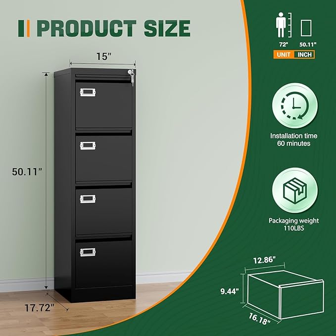 Letaya 4 Drawer File Cabinet - Image 3
