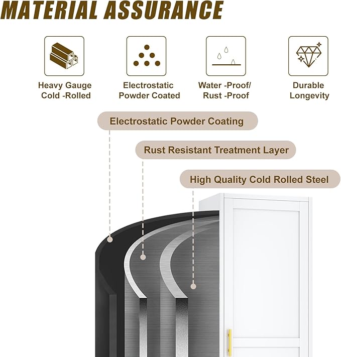 Metal Locker Cabinet, 19.7’’W Narrow Lockable Single File Storage Cabinet - Image 5