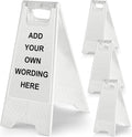 4 Pack 24 Inch Blank Floor Sign White A-frame Foldable Caution Sign Write-On by Seeshack