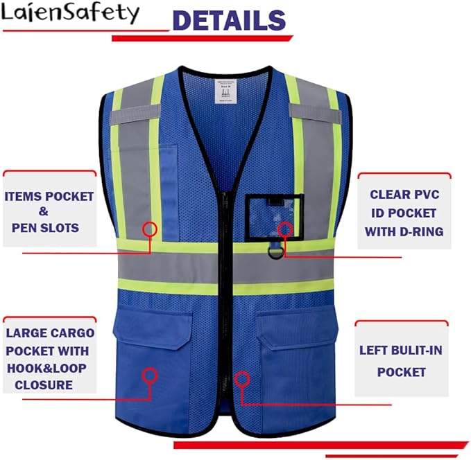 Hi Vis Reflective Safety Vest for Men Women - Image 3