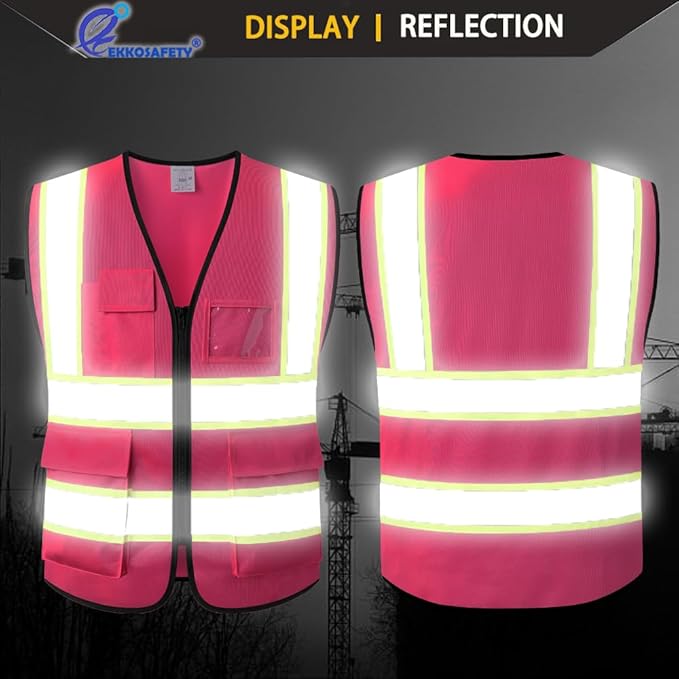 Pink High Visibility Safety Vest - Image 5