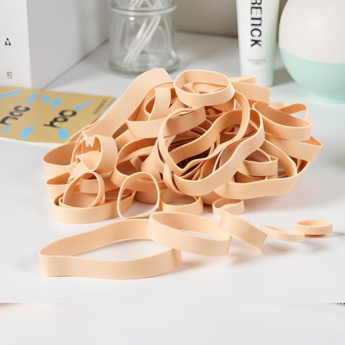 HAIDIBAO-Rubber Bands Assorted Sizes 65Pcs Beige Mixed Wide Elastic Bands - Image 6