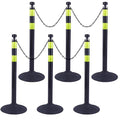 6 Pack 39 Inch Black Traffic Delineator Posts by vilmon