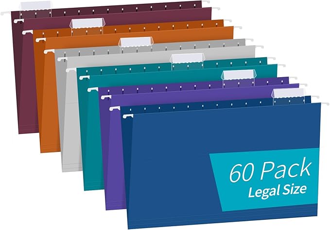 Hanging File Folders, RAZCC 60 Pack Reinforced Hanging Folders Legal Size by RAZCC
