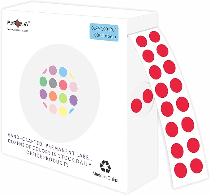 PARLAIM 0.25 Inch Color-Code Dot Stickers, 1000 Stickers Roll Colorful Coding by PARLAIM