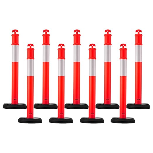 VEVOR 9 Pack Traffic Delineator Posts, 48 inches Traffic Safety Cones - Image 9