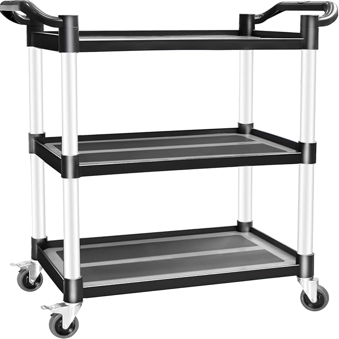AQNIEGEP Utility Carts with Wheels, Heavy-Duty 510lbs Rolling Cart w/Lockable by AQNIEGEP