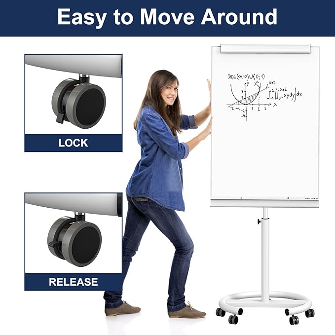 TSJ OFFICE Mobile Standing Whiteboard - Image 5