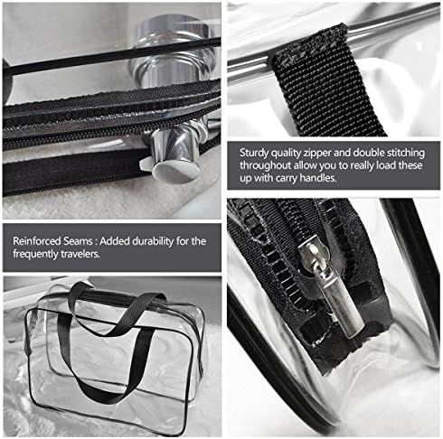 3Pcs Crystal Clear PVC Travel Toiletry Bag Kit for Women Men, Cosmetic Bags - Image 3