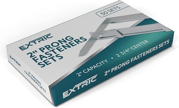 Prong Paper Fasteners, 2.75" Base, 50 Complete Base Set Paper Fastener Prong by EXTRIC