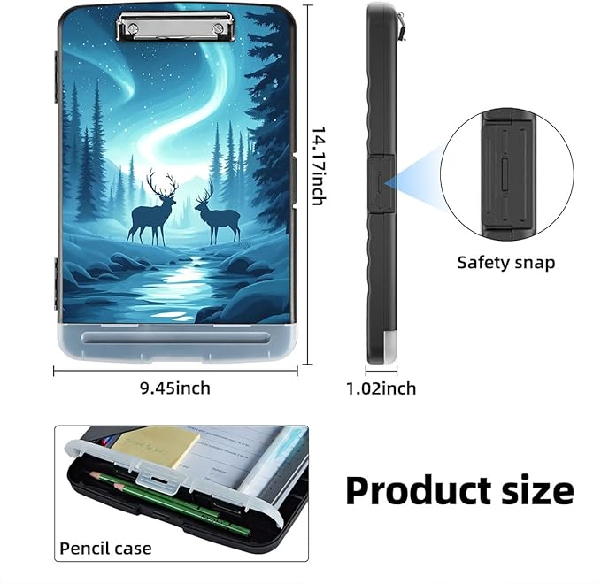 Clipboard with Storage Box & Pen Holder, Heavy Duty Clip Boards 8.5x11 - Image 2