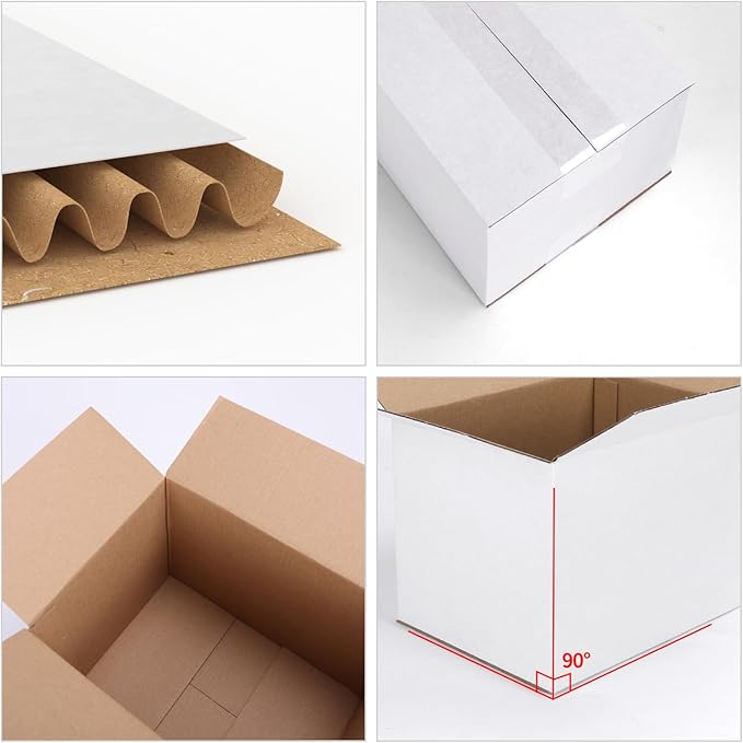 CRUGLA 8x6x6 White Shipping Boxes Set of 6 - Image 3
