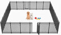 Dog Fence Outdoor Indoor, 47 Inch Height 24 Panels Dog Playpen by Petorldog