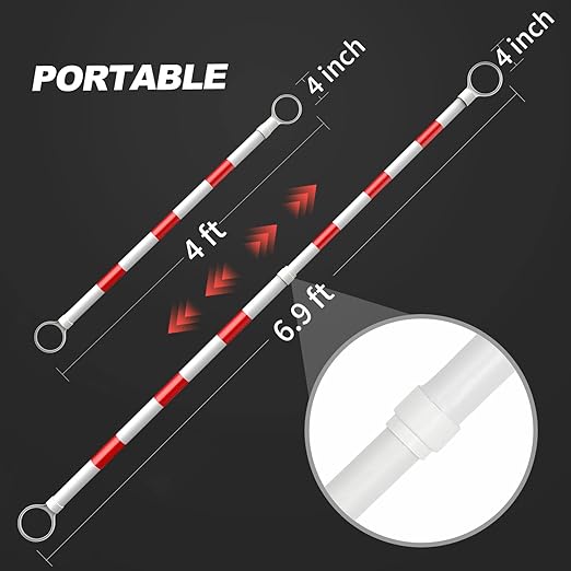 RoadHero 2 Pack 4 FT to 6.9 FT Retractable Cone Bar, Expandable Traffic Cone - Image 2