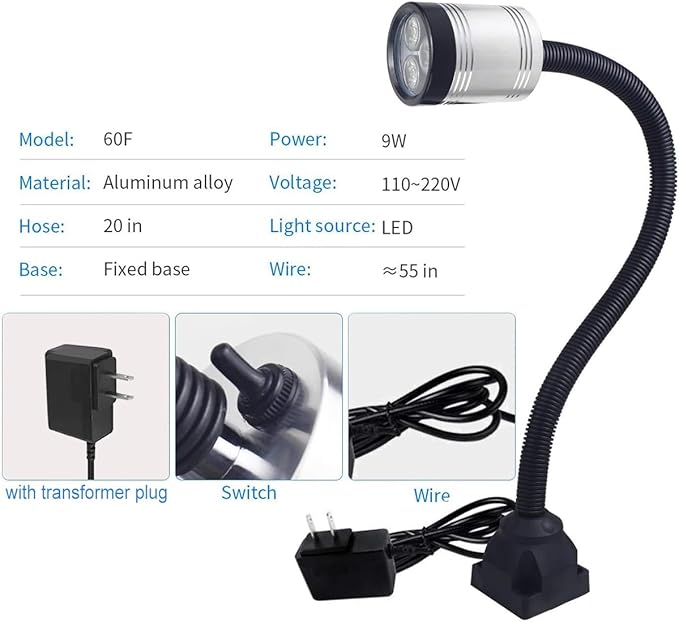 Flexible Work Light, Led Machine Light, Led Flexible Gooseneck Light 900 Lumens - Image 3