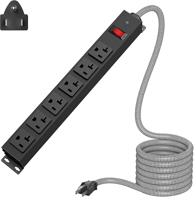 Heavy Duty Power Strip 20 amp Surge Protector, Wall mountable Power Strip by HEZI