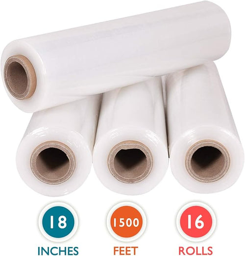16 Rolls 18" x 1500 Ft Stretch Wrap Heavy Duty, Industrial Strength Shrink Wrap - Image 2