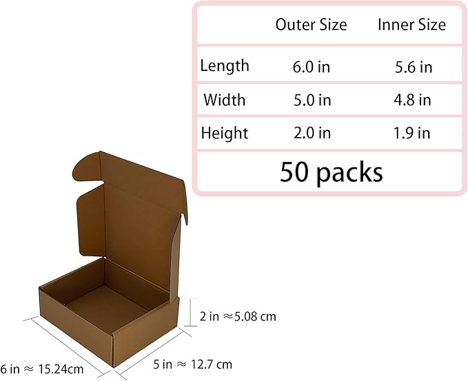 Shipping Boxes 6x5x2 inch 50 Pack - Image 5