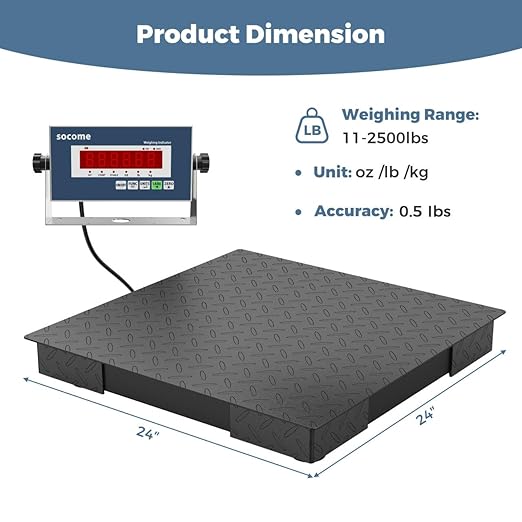 24"x24" Industrial Floor Scale, Precision Pallet Scale - Image 2