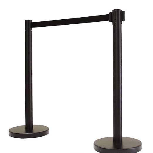 VIP Crowd Control Retractable Belt Stanchion Queue Safety Barrier Set - Image 4