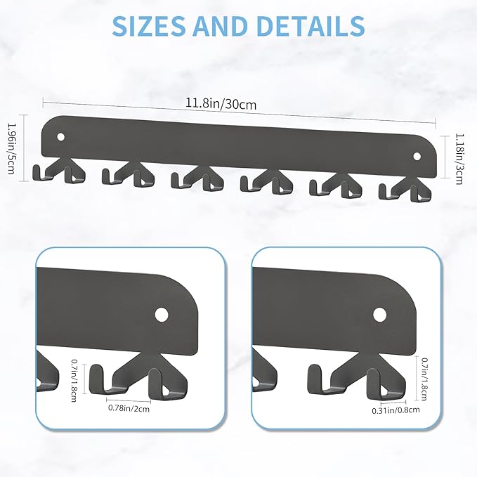2 Pack Key Holder for Wall, Key Hooks Wall Mount - Image 3