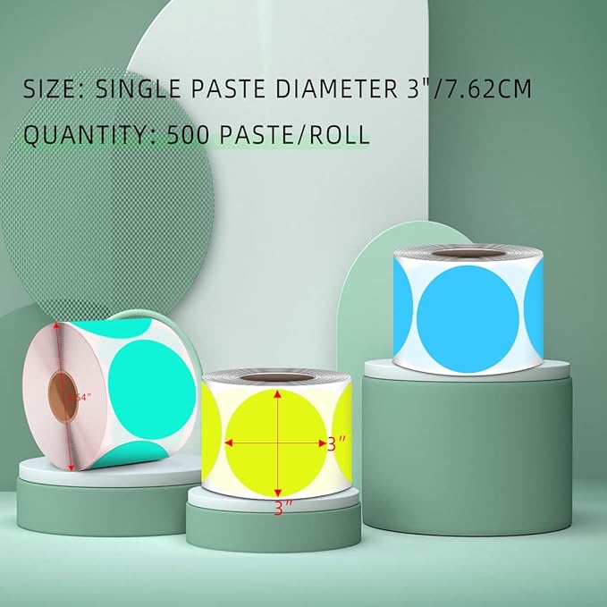 PARLAIM 3 Inch Round Color Code Dot Sticker - Image 2