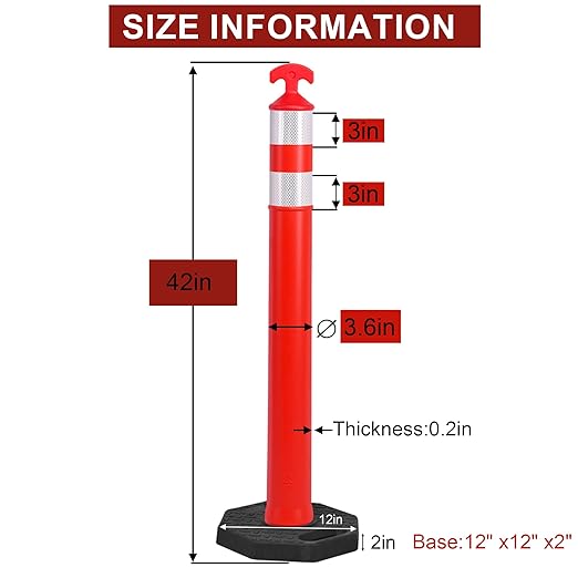 OrangeStar 42" Traffic Delineator Posts, Parking Lots - Image 6