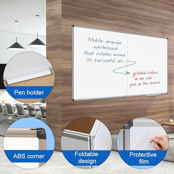 Giant Magnetic Whiteboard 72 x 36 Inch, Foldable Extra Large Dry Erase White - Image 2