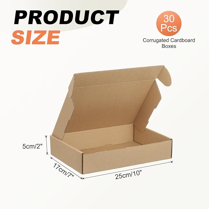 PATIKIL 10 x 7 x 2 Inch Shipping Boxes, 30 Pack Extra Hard Corrugated Cardboard - Image 2