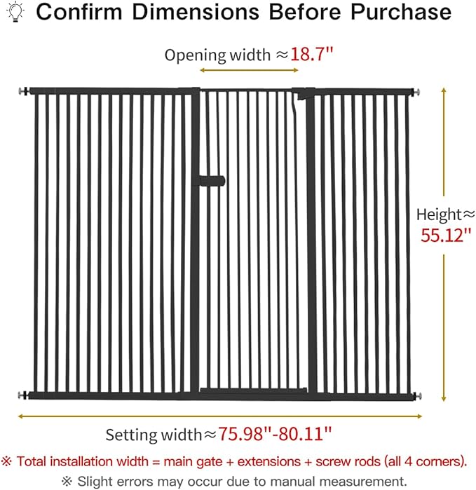 Lumizone Extra Tall Cat Gate 55.12" High Pressure Mounted Extra Wide 2025 New - Image 2