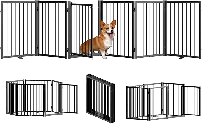 Full Metal Freestanding Dog Gate by SNUOWU