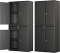 Metal Storage Cabinet with with Drawer, Garage Storage Cabinet with Locking by LISSIMO