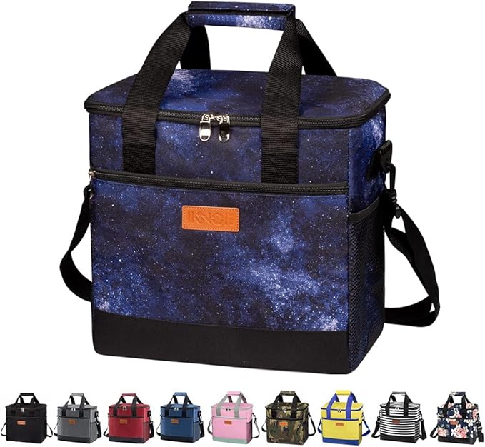 iknoe Large Cooler Bag Collapsible 24 Can Insulated Bags Leakproof Lunch Cooler by Iknoe