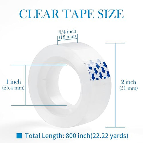 24 Rolls Clear Tape, Transparent Tape Refills - Image 2