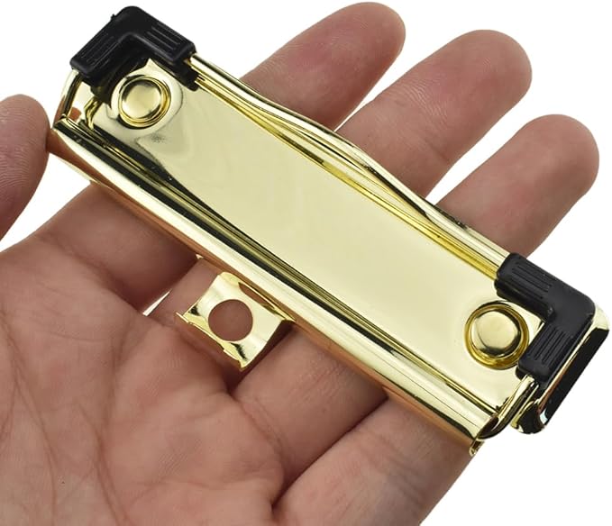 HAHIYO 3.94 Inches Gold Metal Mountable Clipboard Clips by HAHIYO