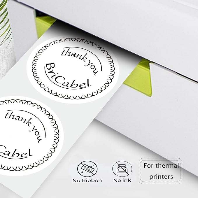 2 Inch White Circle Thermal Labels, 600 Labels/Roll, Self-Adhesive Round - Image 3