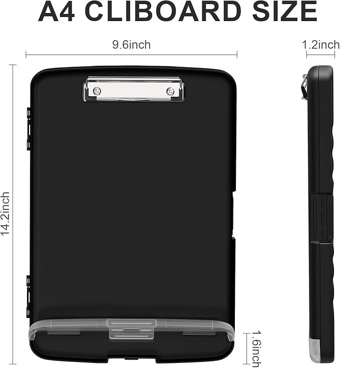 Plastic Clipboard with Storage, 8.5 x 11 Storage Organization Box Side-Opening - Image 2