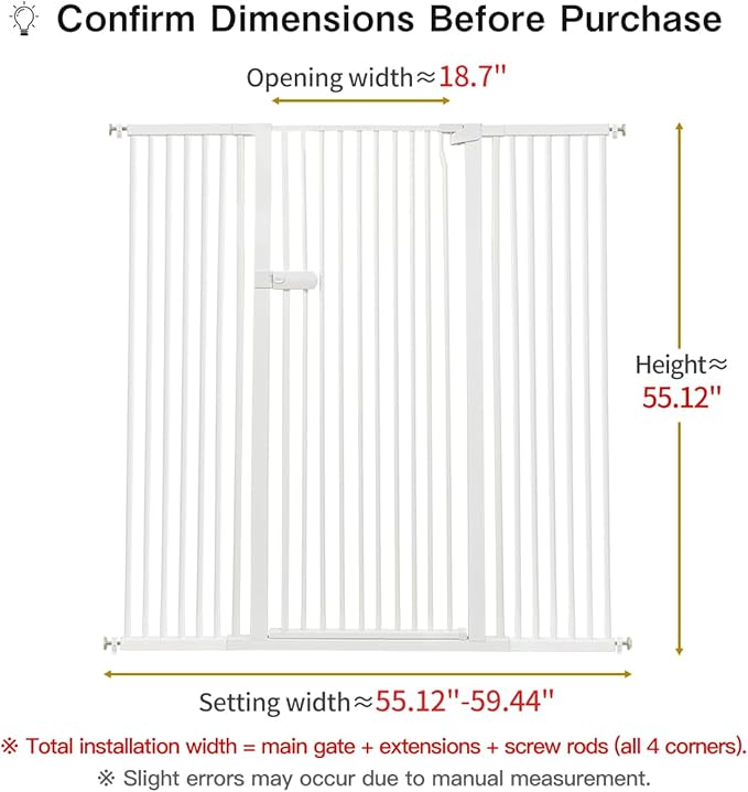 Lumizone Extra Tall Cat Gate 55.12" High Pressure Mounted Extra Wide 2025 New - Image 2