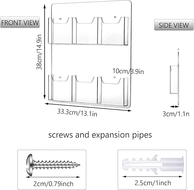Eersida Acrylic Brochure Pamphlet Holder Brochure Display Stand Business Tri - Image 2