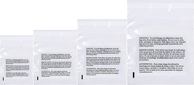 Poly Bags with Suffocation Warning 6x9", 11x14" by RetailSupplyCo