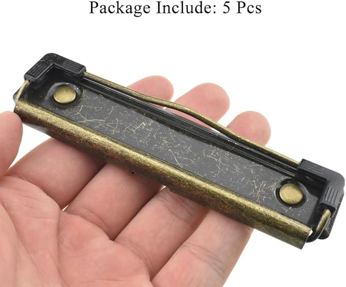 HAHIYO 4.72 Inches Vintage Bronze Metal Mountable Clipboard Clips - Image 7