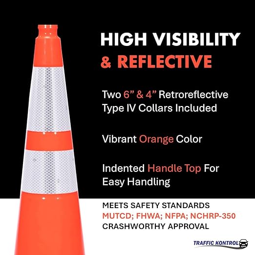 190 Pack 28" Inch Orange Traffic Safety Cones - Image 3