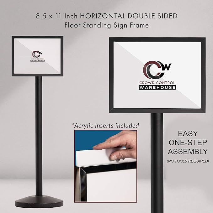 Crowd Control Warehouse Pedestal Standing Floor Sign Frame - Image 2