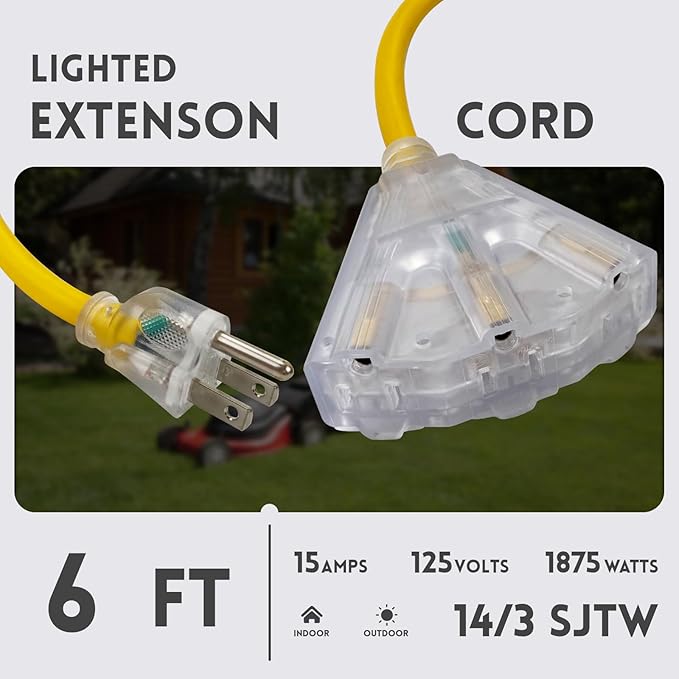 EP 6 Ft Lighted Outdoor Extension Cord - Image 2